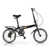 Faltrad Leichter Aluminiumrahmen Mountainbike 7-Gang-Getriebe Geeignet für Outdoor-Radfahren,Black