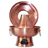EWDF Kupfer-heißer Topf-Kohle-Kupfer-Hottopf-Alter Peking-Shabu-Shabu-Kupfer-heißer Topf-altmodischer Feuerkessel, eingeschmacktelt Pot/Zwei-aromatisierter Topf, freies Two-F