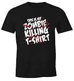 MoonWorks Herren T-Shirt This is My Zombie Killing T-Shirt Halloween Horror Fun-Shirt Tshirt schwarz XL