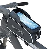 PLAUSO Fahrrad Rahmentasche wasserdichte Fahrradtasche Oberrohrtasche Lenkertasche - Fahrrad Handyhalterung, Fahrrad Handytasche für Smartphones unter 6,7 Z