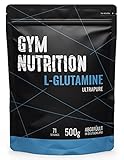 L-GLUTAMIN Ultrapure Pulver extra hochdosiert & 99,5% rein - Laborgeprüft und vegan – ideal für Body-Builder Made in Germany 500-g (NEUTRAL)