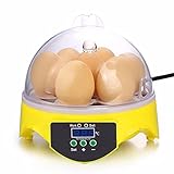 huichang 7 Eier Mini Digital Inkubator Vollautomatische Brutmaschine Brutkasten Temperatur und Feuchtigkeitsregulierung Für Huhn Enten Gänse Geflügel Taube W