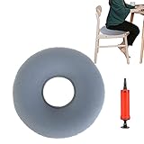 Hämorrhoiden Sitzkissen Aufblasbares Orthopädisch Dekubitus-Kissen Rund Donut-Kissen Weich Sitzring mit Pumpe für Bettwunden Hämorrhoiden Steibbeinschmerzen Rollstühle Schwangere Grau 35