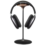 Kopfhörerhalterung, Halterung für Nussbaum und Aluminium, Ständer für Headset, geeignet für AirPods MAX, Beats, Bose, Sennheiser, Sony, Audio-Technica und mehr (schwarz)