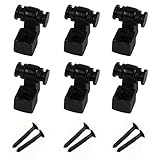 6 Stück Guitar String Retainers Roller-Saitenniederhalter für Gitarre mit Befestigungsschrauben Chrom Roller String Halter Bäume Gitarre Teile für Gitarrensaiten, E-Gitarre und Bass (Schwarz)