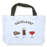 Einkaufstasche Düsseldorf: Flönz-Alt-Liebe - als Geschenk für Düsseldorfer & Fans der Metropole am Rhein oder als Düsseldorf S