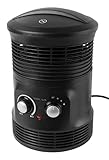 Nordic Home Culture 360° Heizlüfter 2000Watt, Temperaturbereich einstellbar, Heizgerät, Elektro-Heizung, 2 Heizstufen, Standgerät, Überhitzungsschutz, kompakt und mobil, leise, schwarz, WN522