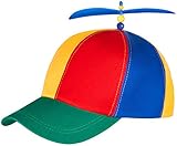 Bunte Propellermütze | Propeller-Mütze | Hubschraubermütze | Hubschrauber-Kappe | Baseball Cap für Erwachsene & Kinder - Größenverstellb