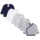 TupTam Baby Jungen Langarm Wickelshirt Baumwolle 5er Set, Farbe: Mehrfarbig 8, Größe: 56