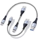 Cabletron USB C Kabel kurz 10, 15, 30cm 3er Set als kurze Dockingstation Ladekabel für Handys und Tablets im perfekten Set auch als Typ C Datentransferkabel geeignet als geflochtenes Ladekabel Typ C