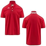 Kappa Logo Life MSS Herren Piqué-Baumwolle, T-Shirt, regular, Sport 302S1U0, Größe XXL, Hauptfarbe Dk rot-weiß