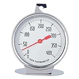 0~400 ℃ Ofenthermometer, Edelstahl-Stand-Up-Backofen-Innenthermometer mit Aufhänger Küchenbackzubehör, 2,8 x 3,5 Z