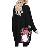 Weihnachten Shirt mit Spitze Damenpullover Langarm Winter Sale Langarmbluse Damen grüner Pulli Damen Pullover Kapuzenpullover Bluse Langarm Damen Vintage Kleidung blusen Sommer Winterjacke S