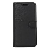 LINSHAOHUI. for Galaxy S6 Edge /G925 Litchi Texture Horizontal Flip Leder Tasche mit Halter&Kartensteckplätze&Geldbörse(Schwarz) (Farbe : Black)
