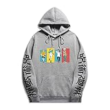 ALLWIN Anime Jujutsu Kaisen Hoodies Manga-Sweatshirt Mit Langen Ärmeln Pullover Pullover Gedruckte Grafik Für Teens Männer Frauen Kinder,Grau,M