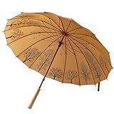 LCM Regenschirm-Japaner Retro-Stil Bambus Pole-gerades Regenschirm-Wald-Muster Stiel Umbrella Kann in Sunny und regnerischen Tagen verwendet Werden (Color : B)