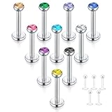 FECTAS 10stk Labret Lippenpiercing Ring Tragus Helix Piercing 8mm Chirurg