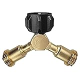 Backbayia 3 Wege Propangas Y Splitter Adapter für BBQ Grill Campingkocher Gasb