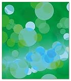 Wallario Herdabdeckplatte/Spritzschutz aus Glas, 1-teilig, 52x60cm mit 8 mm hohen Füßen, für Ceran- und Induktionsherde, Motiv: Grüne und Blaue Kreise - harmonisches M
