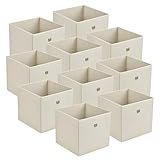 [en.casa] Faltbox 10er-Set Aufbewahrungsbox 30x30x28 cm Klappbox Organizer Vliesstoff Beig