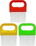 Pommesschneider – 3 Stück – Karottenmesser – Gemüse Stahl Crinkle-Tool – Kartoffel Edelstahl-Griff S