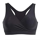 Medela Schlaf Bustier – Nahtloser BH mit Stretchmaterial – Für komfortablen Halt beim Schlafen während und nach der Schwangerschaft, Schwarz, L