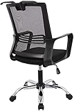 FGVBC Stool Decorative Stool Staff Chair, Mesh Back Swivel Chair with Armrests for Offices Gaming Room Book Room Office Computer Chair with Wheels (Color : Black, Size : 47 41.5 91-100.5CM)