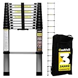 ????????? Aluminium Teleskopleiter - ? ????? ???????? - Tragetasche - Deutsche Qualitätsmarke - Alu Leiter Trittleiter (2.6 Meter Soft Close)