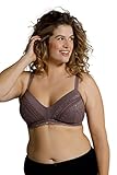 Ulla Popken Damen große Größen Übergrößen Plus Size Bralette, Spitze, Softcups, ohne Bügel, Cup C-D Dunkles Taupe 115C 797015199-115C