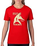 Comedy Shirts - Hallo ich Bin 1 Fuchs - Damen T-Shirt - Rot/Beige Gr. XL