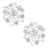 FINGERINSPIRE 2Pcs Kristall Schuhclips, Hochzeit Brautschuh Schnallen für Pumps Strass Blumenschmuck Hochzeitsschuhe Clips Dekorative S