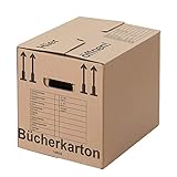 BB-Verpackungen 25 x Bücherkarton Compact 400 x 330 x 340 mm (stabil 2-wellig, doppelter Boden, Aktenkartons aus recycelter Pappe) - Sets zwischen 5 und 300 Stück