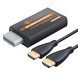 Neoteck 1080P Wii HDMI Konverter Mini Wii auf HDMI + 3,5 mm Klinke Ausgang aus mit einem 1m HDMI Kabel Unterstützung NTSC/PAL Format für Smart TV HDTV-Schw