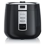 Arendo - Reiskocher mit Warmhaltefunktion - inkl. Dampfgarer - Dampfgarerfunktion - 1,4l Kapazität - Ãœberhitzungsschutz Thermosicherung - 540W - wärmeisolierendes Doppelwanddesig