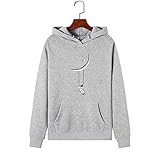Xenwang Damenmode Persönlichkeit Print Bluse Kapuzenpullover Einfach Klassisch Einfarbig Langarm Mit Tasche Lässig Lose Pullover XXL