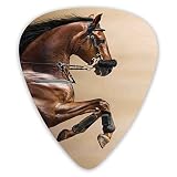 6 Stück Gitarrenplektren Kastanienfarbenes Pferd Springt In Hackamore Life Force Power Honor Love Sign Print Plektrum Stärken Gitarren Plektrum Flexiblen Guitar Picks Für Elektrische, B