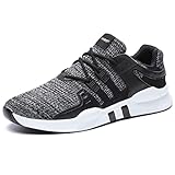 JACKSHIBO Sneaker Herren Laufschuhe Herren Leicht Sportschuhe Gym Turnschuhe Outdoor Schuhe Atmungsaktiv Freizeit Fitnessschuhe, 01 Grau, 43 EU