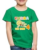 Spreadshirt Biene Maja Hurra Ich Bin 4! 4. Geburtstag Kinder Premium T-Shirt, 110-116, Kelly G