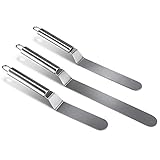 HOMEASY Kuchenmesser & Tortenmesser 3-Teiliges Edelstahl Winkelpalette Set in 4.5/6.5/8.5 inch rostfreie Glasurmesser Profi Kü
