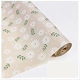 LOKIH Schubladenmatte Antirutschmatte Schubladen Matte für Kühlschran Regale Zuschneidbar,Waterproof Khaki-Druck,30x500