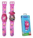 Kids Licensing | Kinder Digitaluhr | Peppa Schweineuhr | Mehrfarbig | Kinderarmbanduhr | Lernen | Uhr mit Licht | Gefroren | Vier Knöpfe | Einfache Uhr fü