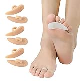 CAREOR Hammerzehenkissen, Gel-Pads, Korrektur und Glätteisen für gelockte, gebogene Krallen und Hammerzehen, zur Entlastung der rechten und linken Gelstütze, Beige, 6 Stück