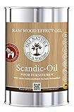 OLI-NATURA Scandic-Oil For Furniture - Rohholzeffektöl - 1L Farblos - Lösungsmittelfrei, invisible Holzöl Innenbreich - Möbel Holztisch Stühle Kommoden Schränke - Eiche Fichte Kiefer T