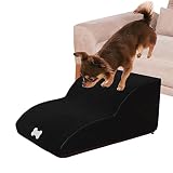 Avotiq Hundetreppe 2 Schichten Hundetreppe Haustier Welpe Treppe Haustier Hund Katze Training Schritt Hunderampe Sofa Bett Leiter Haustier Leiter (Farbe: Schwarz)