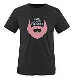 Comedy Shirts - See You in Valhalla - Vikings Bart - Mädchen T-Shirt - Schwarz/Eisblau-Rosa Gr. 110/116