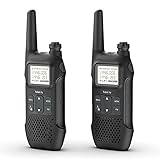 Radioddity PR-T1 PMR446 Funkgerät Set mit LC-Display, Walkie Talkie 4KM Reichweite, 16 Kanäle PMR446 Lizenzfrei Wiederaufladbar Akku mit Headset (2 Stücke)