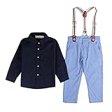 Hirolan 2Tlg Baby Jungen Bekleidungssets Anzug Top+Pants Fliege Krawatte Anzug Gentleman Festliche Taufe Hochzeit Langarm Baby Kleikind 6 Monate - 4 Jahre N