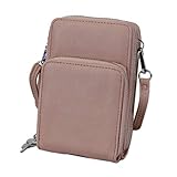 irisaa Designer Damen Umhängetasche Klein, Handytasche, Multifunktionale Crossbody Handtasche mit Geldbörse, Crossbody bag, Damen Tasche:Pink new