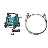 Gardena Classic Wand-Schlauchtrommel 50 Set: Mobile Schlauchtrommel & Anschlussgarnitur Classic 13 mm (1/2 Zoll), 1.5 m: Schlauchadapter zum Anschluss des Schlauchwagens, Schlauch mit Sy