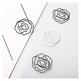 NOTEface Büroklammern 120 stücke schwarz/weiß Rose geformte papierclips dekorative Metall bürobedarf niedlich Elegent romantisch (Color : Mixed 120pcs)